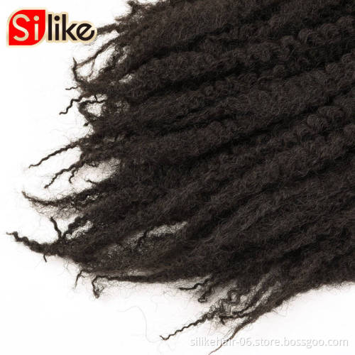 silike18'' Crochet Marley Braids Black Hair Soft Afro Twist Synthetic Braiding Hair Extensions low Temperature Fiber For Woman